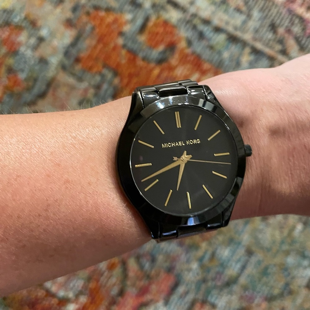 MK Michael Kors Black Slim Runway Watch